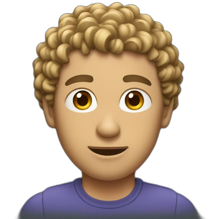 man with short curly hair playing a video game emoji