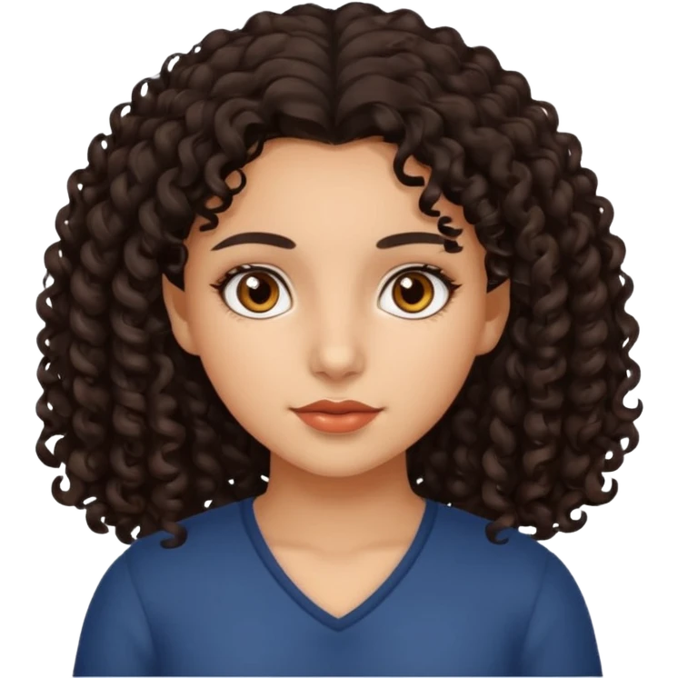 hispanic girl with brown eyes and dark curly hair emoji