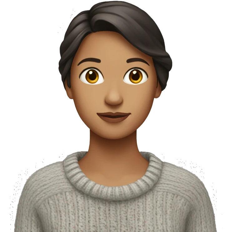 brunette wearing sweater emoji