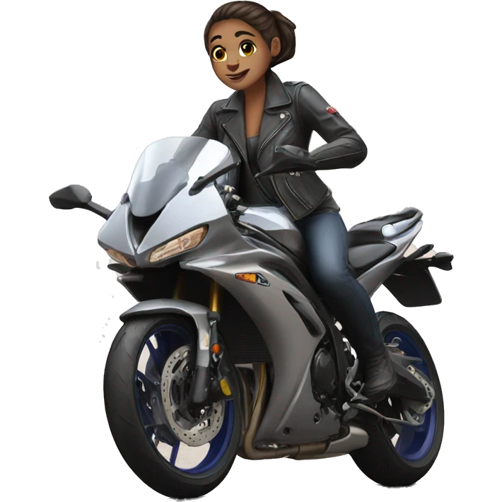 Girl on motorcycle yamaha emoji