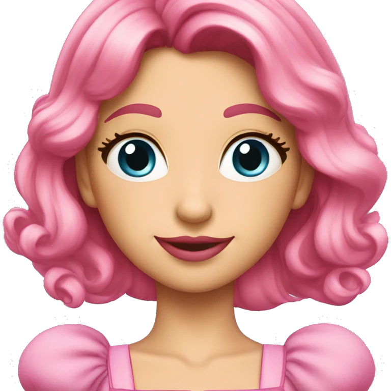 Cenicienta con el pelo suelto y rosado  emoji