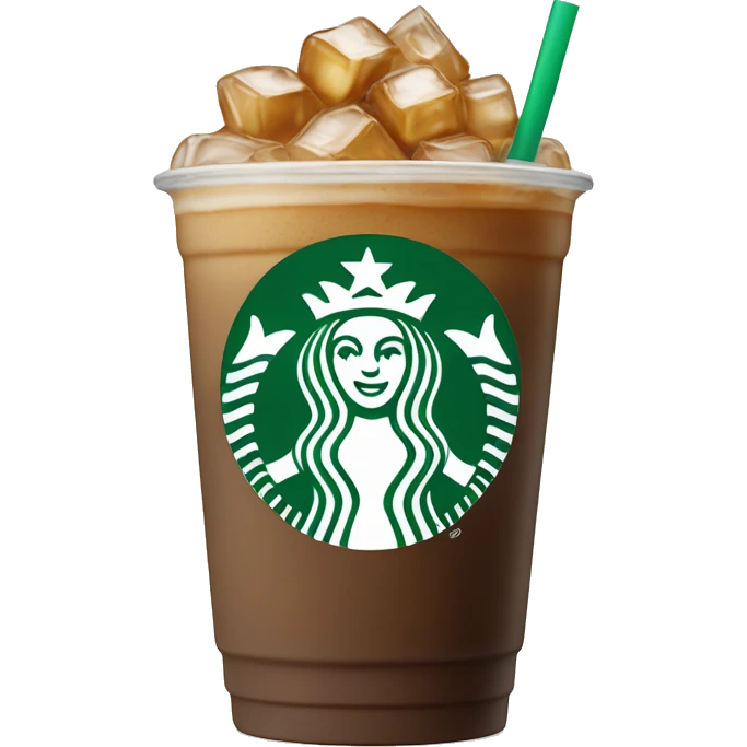 Starbuck ice coffee with ice cubes emoji