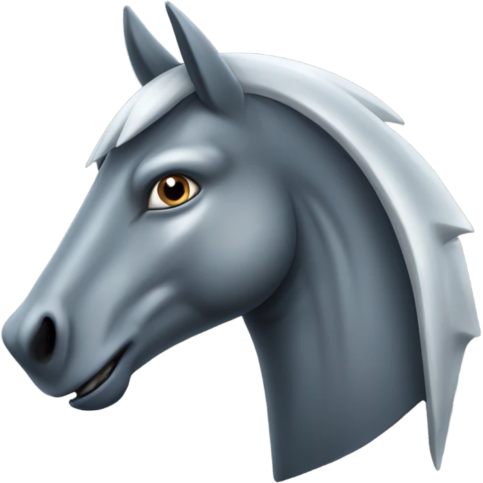 A horse body the color of a shark but the horse has a shark head emoji