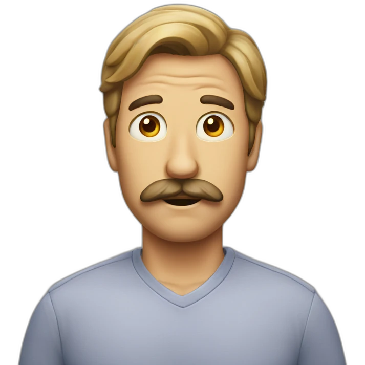 Man surprised that he has two mustaches emoji