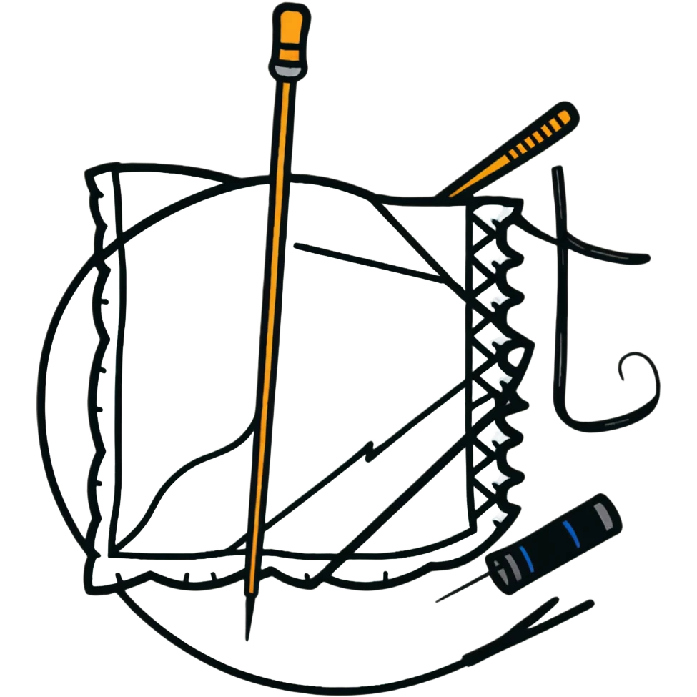 needle and thread with embroidery emoji