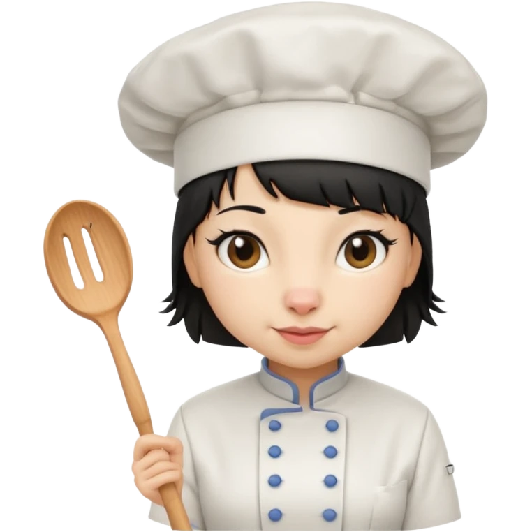A rat that looks like a female with a fringe and chefs hat black hair emoji