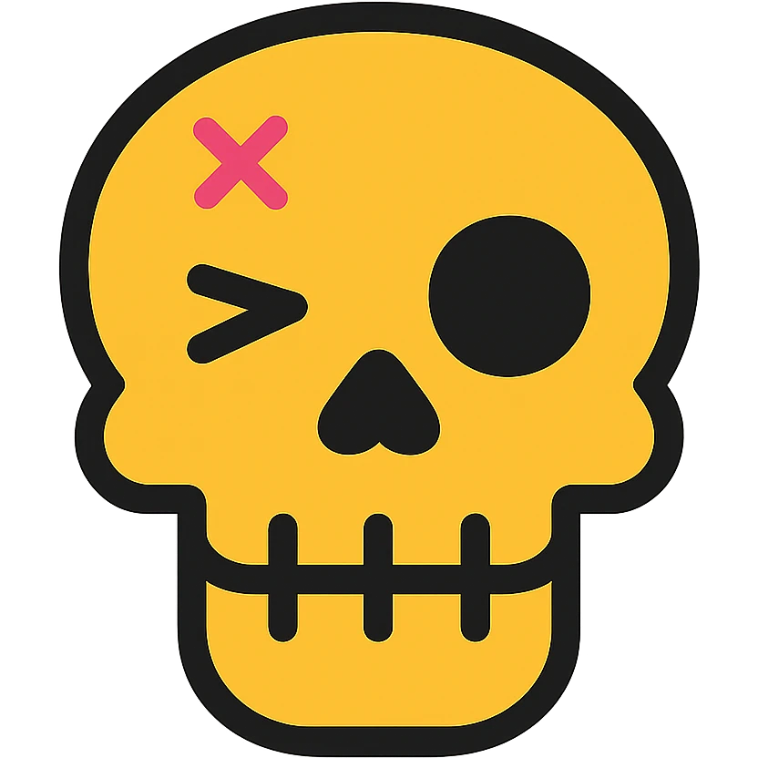 dead skull winking emoji