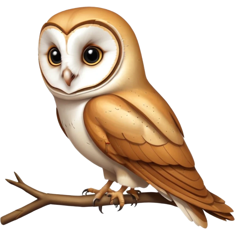 barn owl on branch emoji