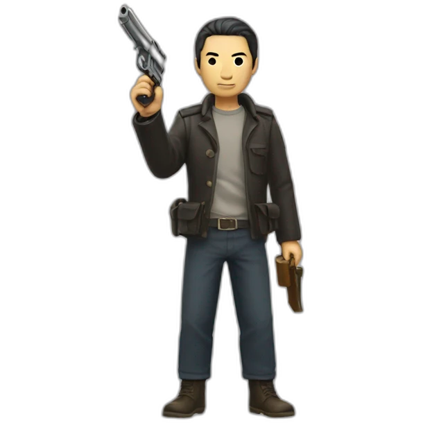Japan man with a pistol emoji