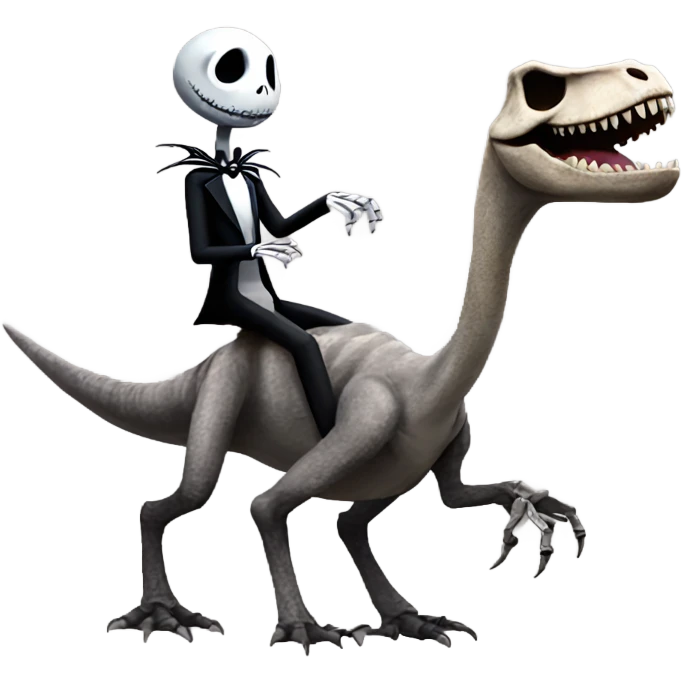 Jack skellington riding a trex emoji
