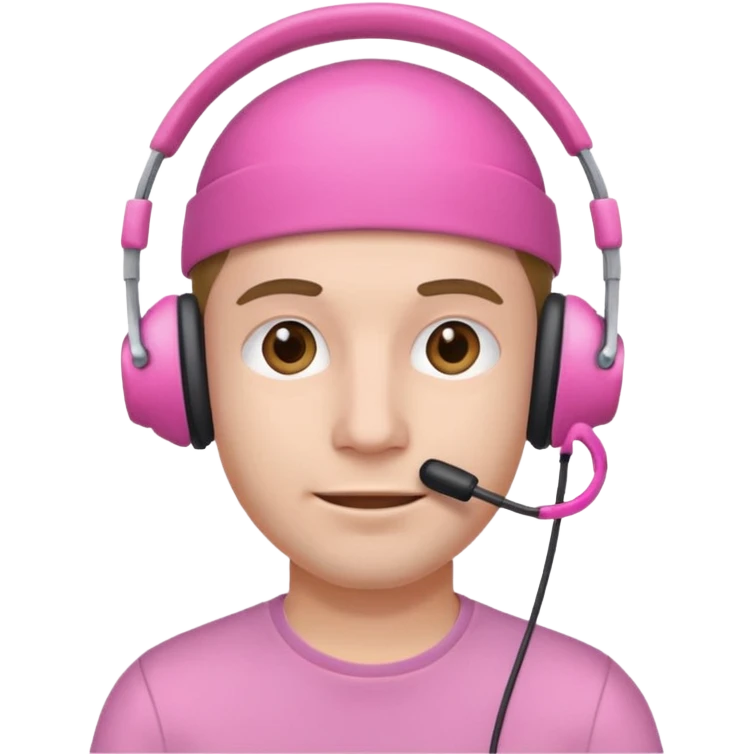 guy with pink headset emoji