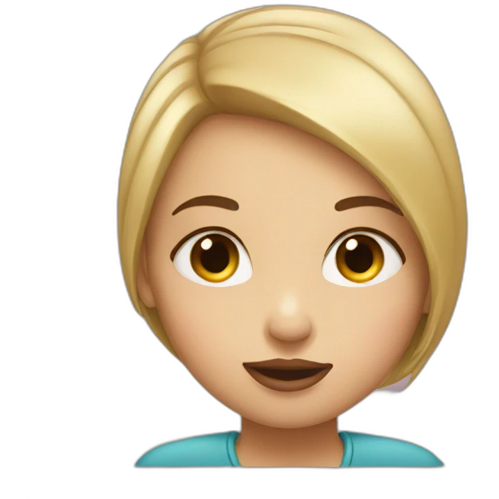 Girl giving kiss emoji