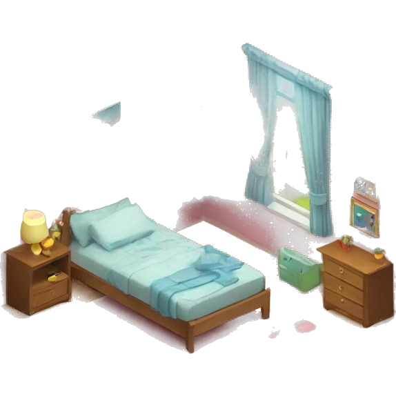 kids bedroom isometric emoji