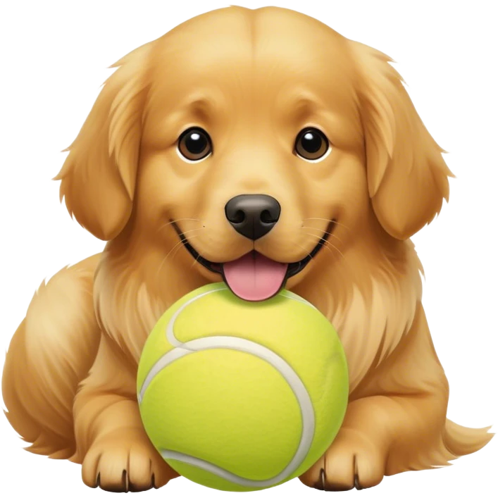 Dog with a giant tennis ball emoji
