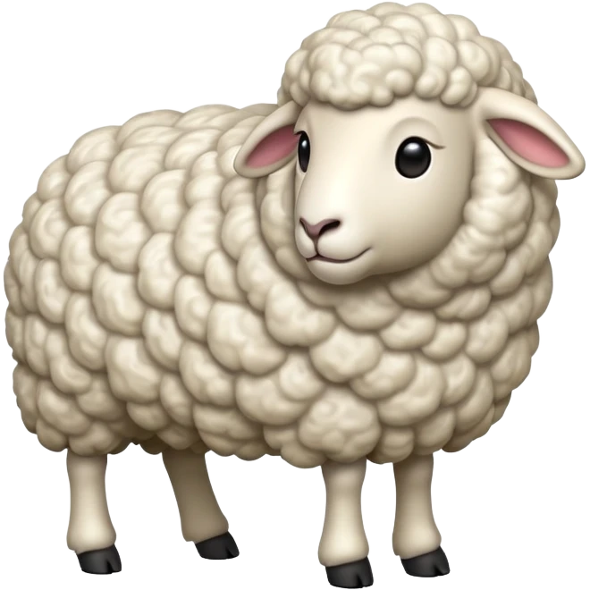 cinematic-[sheep]-realistic-full-body-standing-emoji,-tail-flicking-lazily,-head-tilted-dramatically,-curly-[white]-fur,-simplified-yet-realistic-focused-features,-highly-detailed,-glowing-with-an-almost-sarcastic-glow emoji