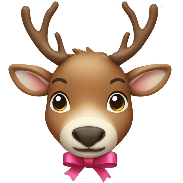  Reindeer with a cute ribbon emoji