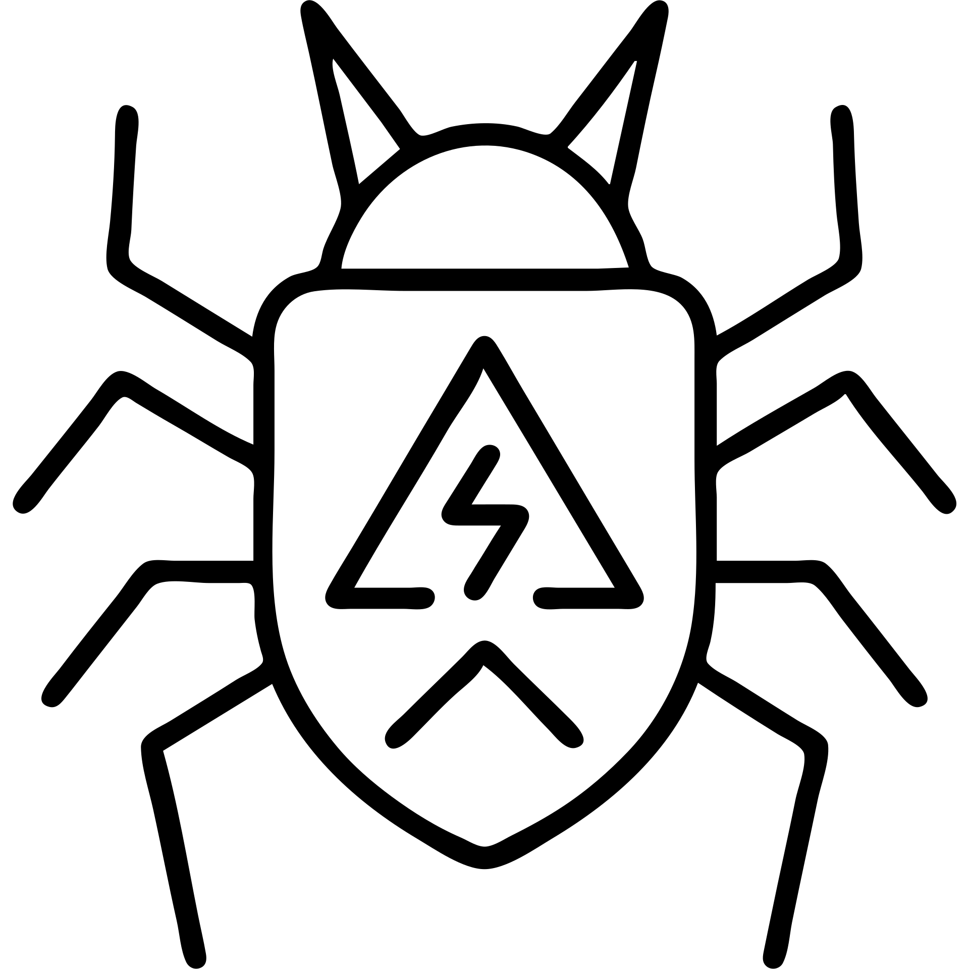abstract malware pictogram with sharp geometric lines, no faces or decoration, monochrome or dual-tone black dark gray deep red, threatening technical style suitable for documentation emoji