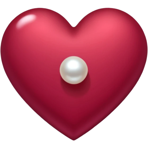 heart with a dark rose and pearl emoji