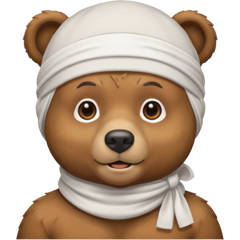 Сделай лицо медведя в белой дюраге emoji