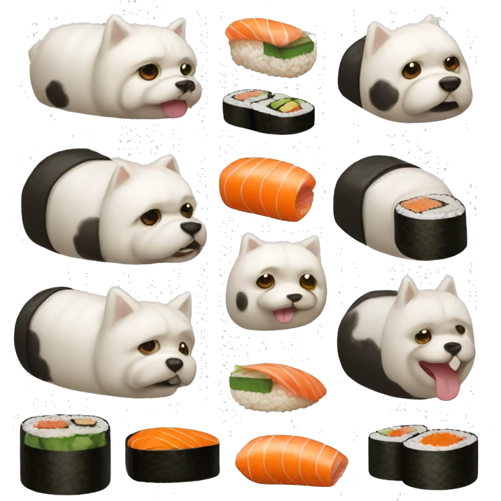 sushi en forma de perro emoji