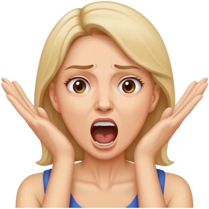 woman with hands around throat screaming emoji