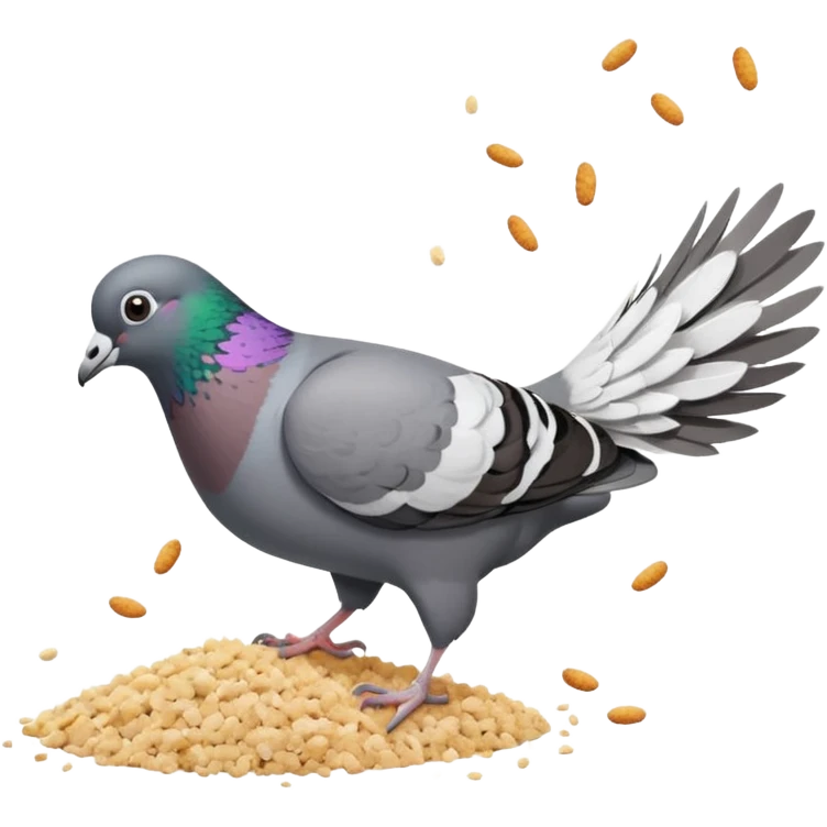 Pigeon + crumb trail emoji