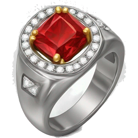 Ring with red diamond  emoji
