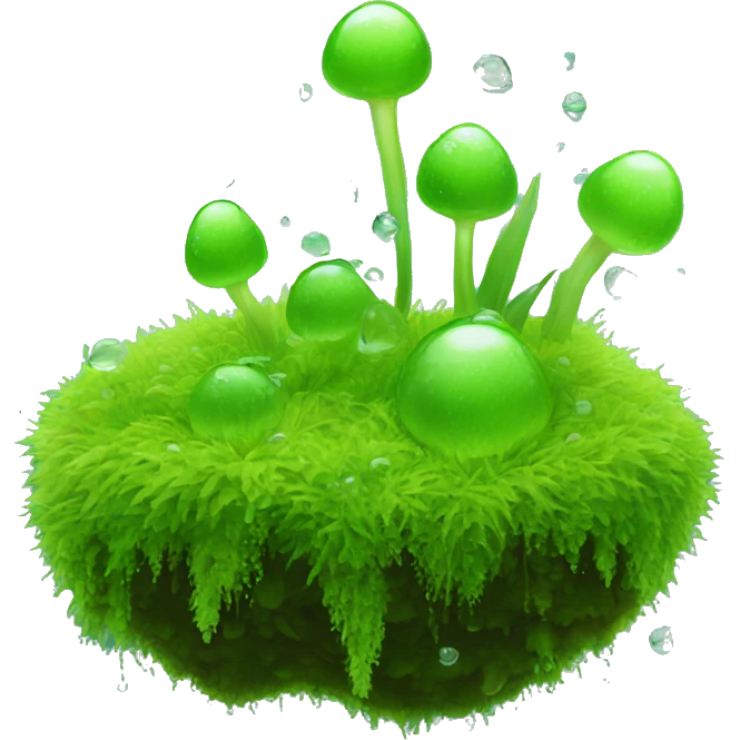 Dewdrops and moss emoji