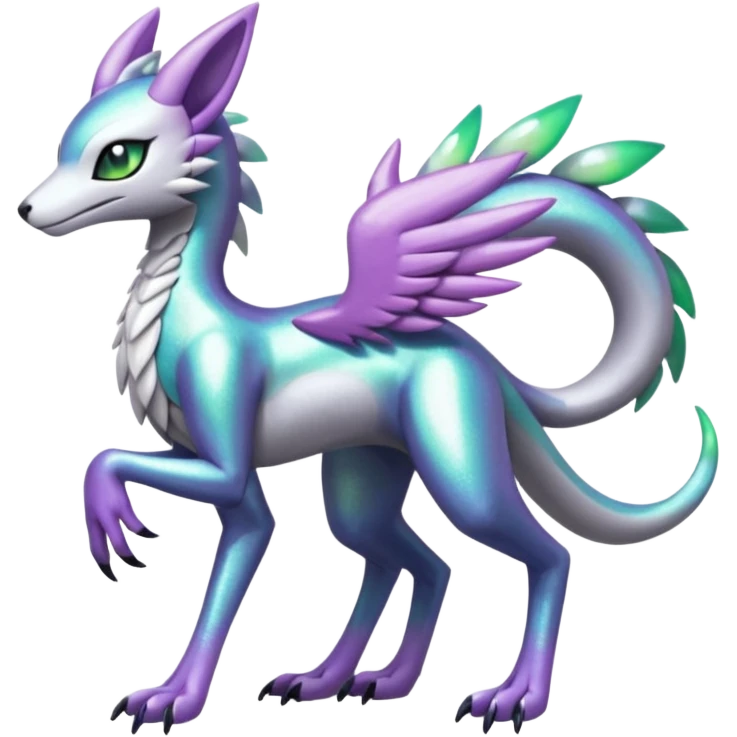 Meloetta-Sergal-Palkia-hybrid-fusion-Fakémon-creature, full body emoji