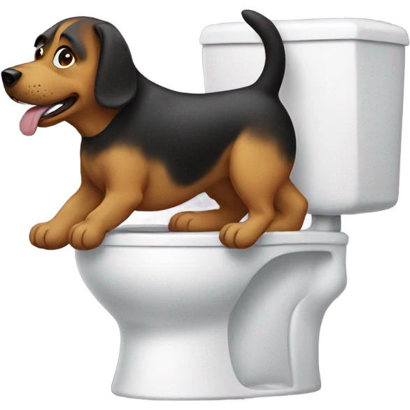 Toilet dog emoji