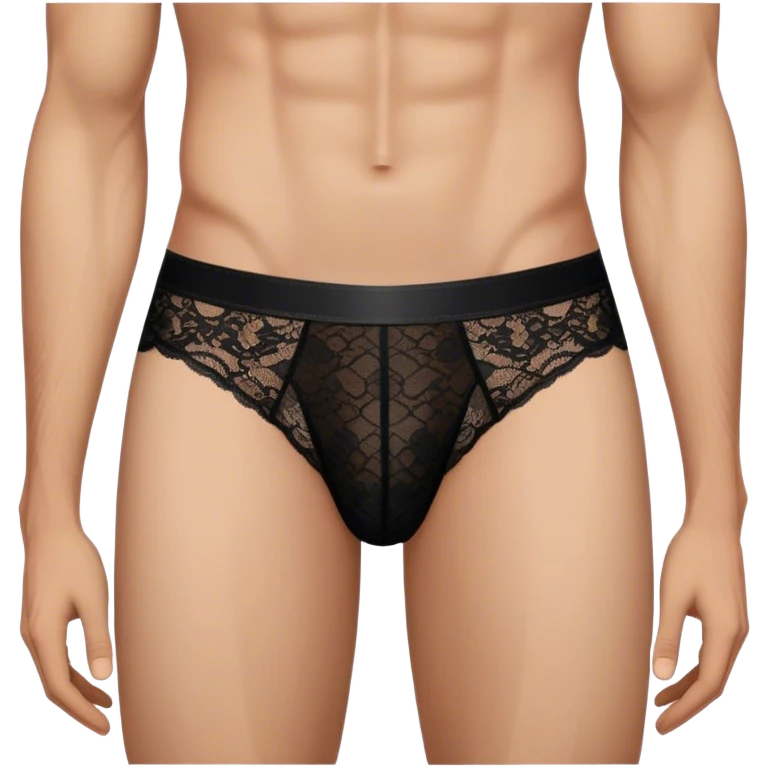 Black lace men’s briefs emoji