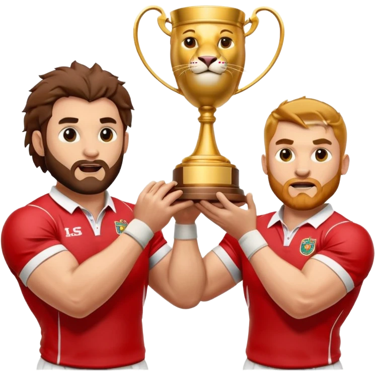 Rugby . Lions. Holding trophy  emoji