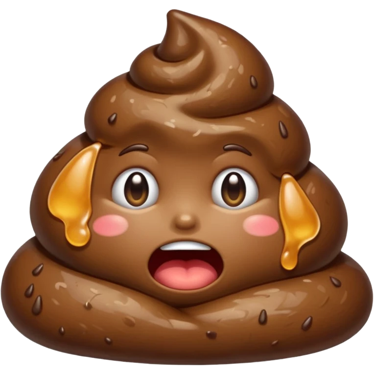 a poop crying emoji
