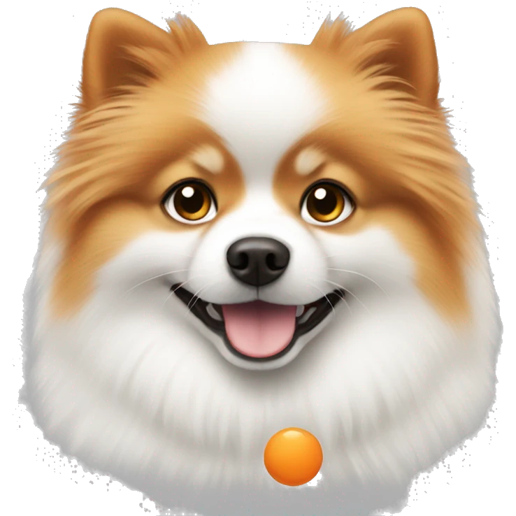 White with orange Pomeranian  emoji