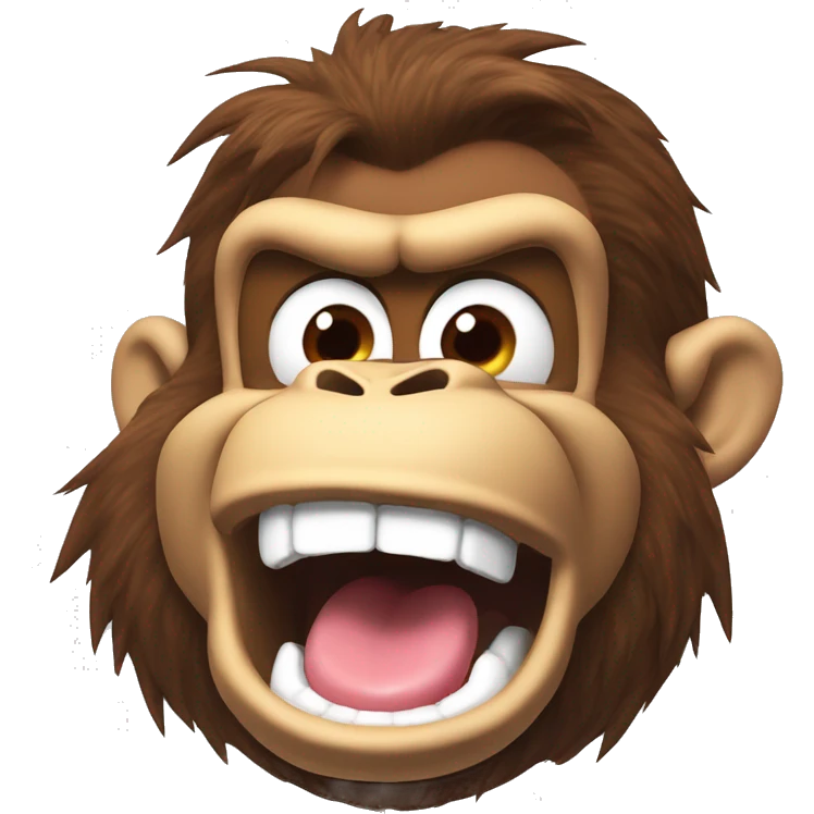 Donkey Kong screaming in pain with a tongue sticking out emoji