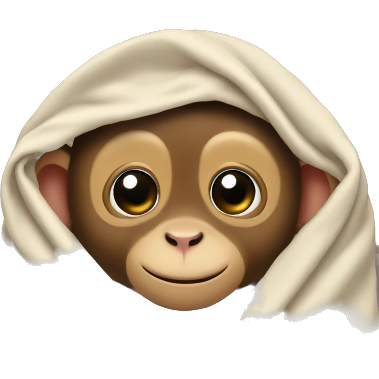 Baby monkey wrapped in a blanket emoji