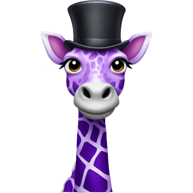 Purple giraffe with a top hat  emoji