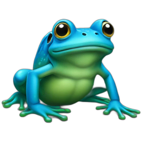 Grenouille bleu emoji