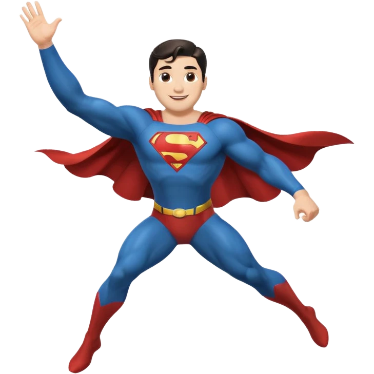 superman side profile flying leg up arm out emoji emoji
