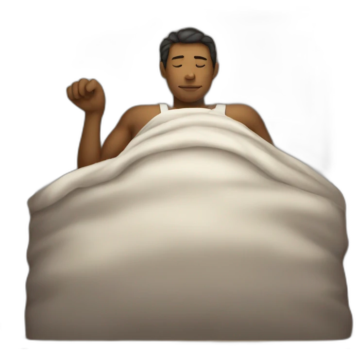A man who is sleeping with a cat  emoji