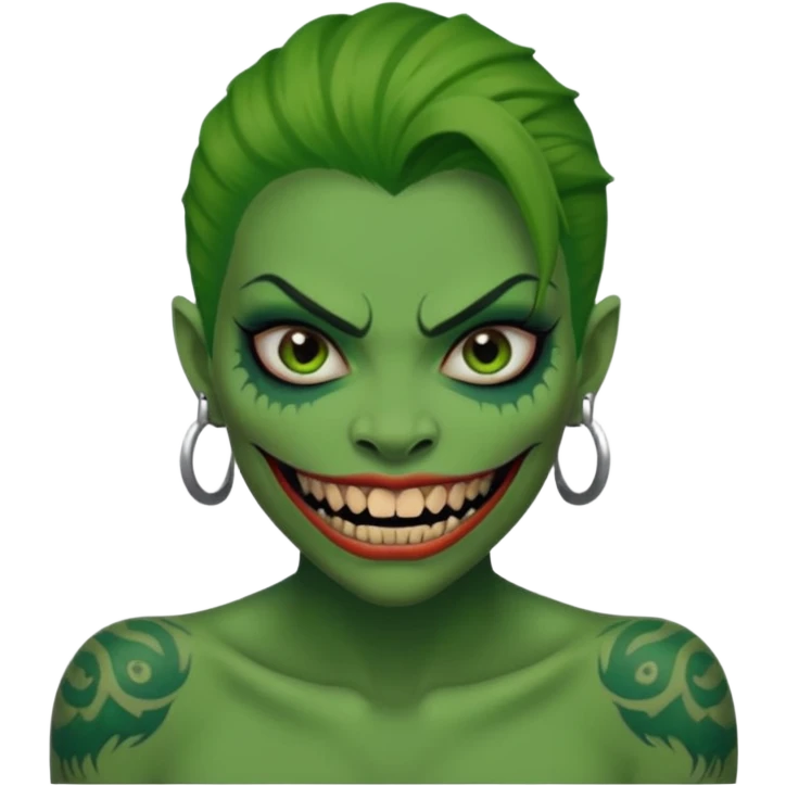 monster woman with tattoos emoji