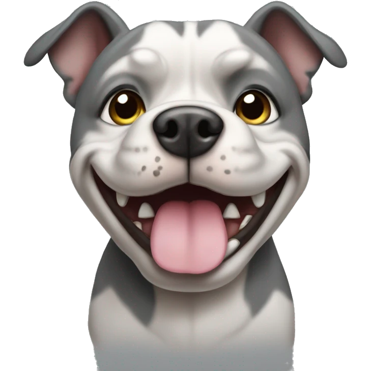 Grey pocket bully dog emoji