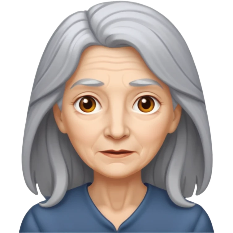 old white woman with long grey hair emoji