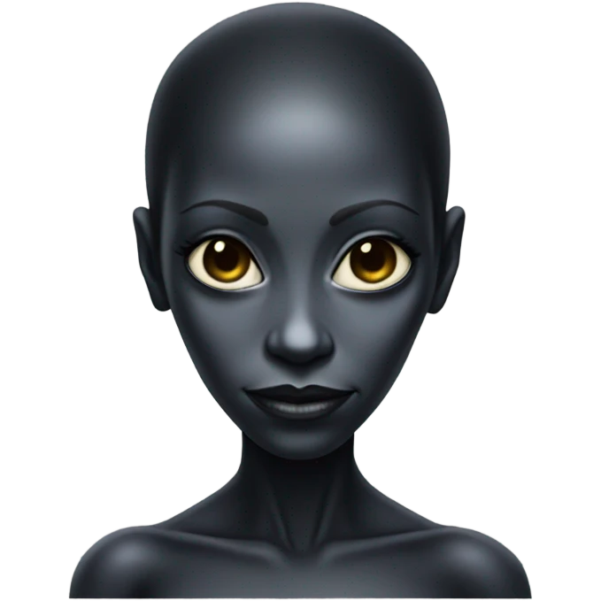a black alien woman full body emoji