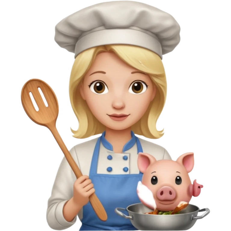 pig cook blonde no hat emoji