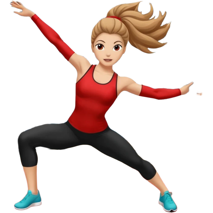 Acrobacias aereas en tela mujer blanca con pelo marrón o negro  emoji