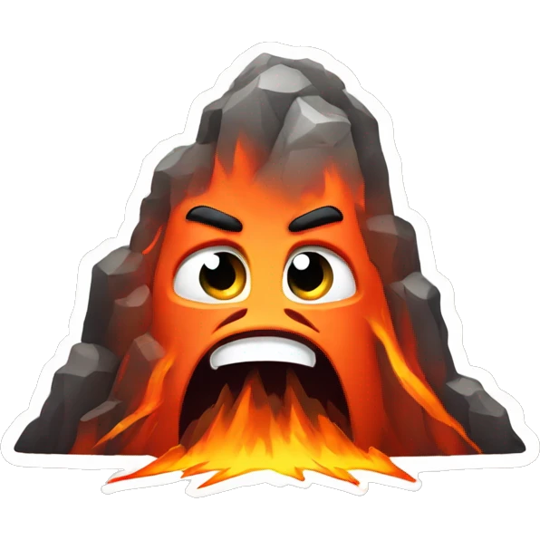angry face volcano emoji