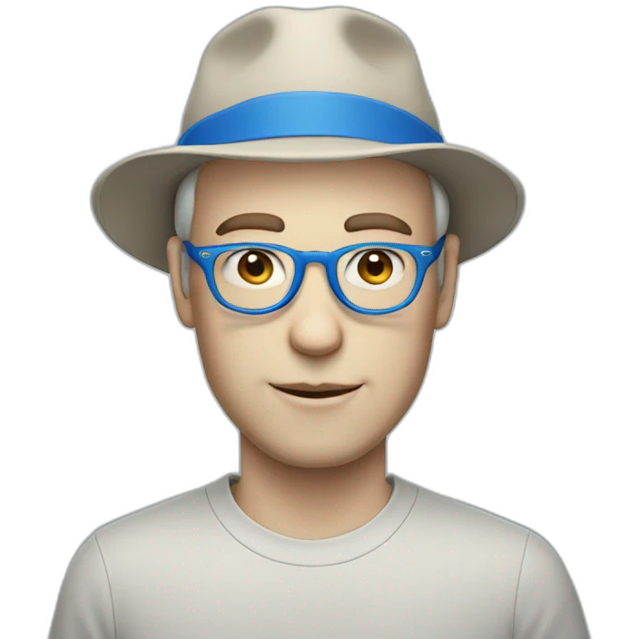 pale skin man with blue hat and thin glasses emoji