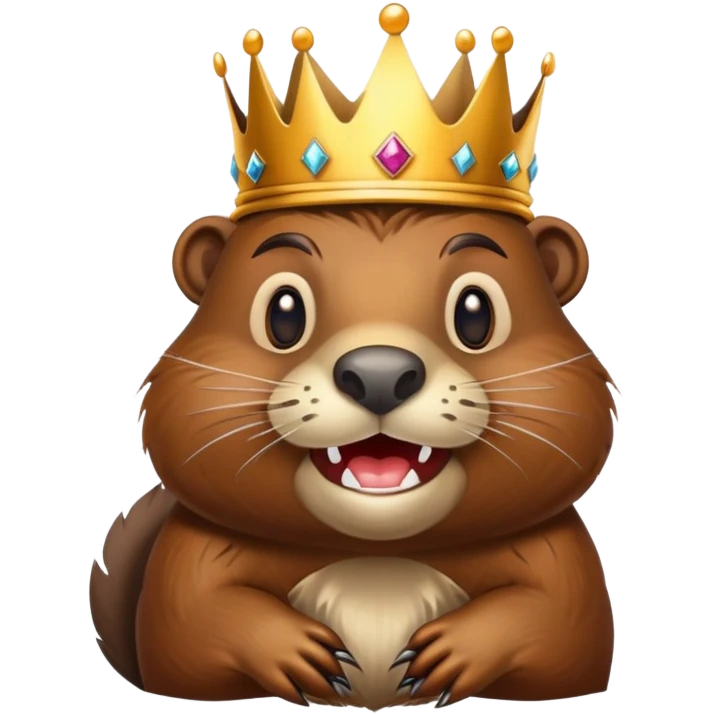 Beaver with a crown
 emoji