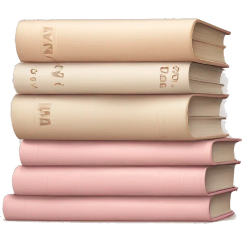 aesthetic book stack beige and light pink emoji